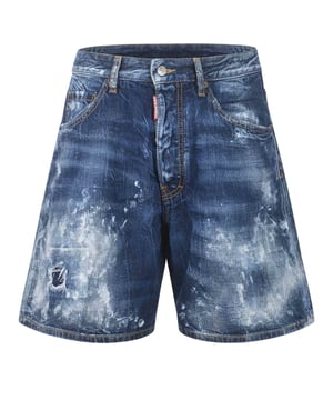 DSQUARED2 S71MU0618 S30309 Boxer Shorts in a striking blue denim offer a perfect blend of style and comfort for men. Crafted from 100% high-quality cotton, these shorts ensure breathability and durability, making them ideal for everyday wear. Their unique boxer short design adds a modern twist to classic denim, providing a relaxed yet fashionable fit. Whether you're heading out for a casual day or a weekend adventure, these shorts deliver both versatility and a bold statement. Elevate your summer wardrobe with these standout blue denim shorts that combine premium fabric with contemporary style