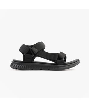 Upper material: Textile, lining and sole are synthetic; features include comfort and a relaxed fit. Open toe sandal with touch fasten closure, ideal for casual wear