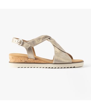 These wide-fit wedge sandals feature a leather upper, textile lining, and rubber sole for comfort and lightweight wear. Perfect for casual occasions with an open toe design
