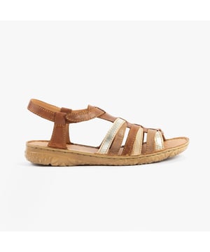 Estas sandalias de pescador de cuero ligeras presentan un diseño multicolor, suela de goma y cierre de contacto para una comodidad casual y un uso fácil.
