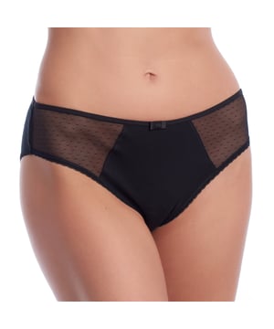La braguita Generous mujer es una prenda elegante y cómoda, perfecta para quienes buscan un equilibrio entre estilo y confort. Confeccionada en materiales suaves, esta braguita presenta laterales de puntilla que aportan un toque sofisticado y delicado, realzando la figura femenina. Su diseño favorecedor ofrece un ajuste perfecto y seguro para el uso diario, asegurando que te sientas cómoda y confiada en todo momento.\n\nLos detalles de puntilla en los laterales añaden un toque de elegancia, convirtiéndola en una opción ideal para quienes desean lencería que combine belleza y funcionalidad. Además, su diseño versátil permite combinarla con diferentes tipos de sujetadores y ropa interior, adaptándose a cualquier ocasión.\n\nPrincipales características:\n- Laterales de puntilla que aportan un toque sofisticado y elegante.\n- Materiales suaves que ofrecen comodidad y un ajuste perfecto.\n- Diseño versátil que se adapta a diferentes tipos de ropa interior.\n- Disponible en varios colores para expresar tu estilo personal.\n- Durabilidad y fácil mantenimiento, convirtiéndola en una prenda esencial en cualquier temporada.\n Composición: 100% Algodón; Tul: 80% Poliamida, 20% Elastano\n Cuidados:\nCuidados:\n- Lavar a temperatura máx. 40º.\n- No usar lejía.\n- No usar secadora.\n- No planchar.\n- No lavar en seco.