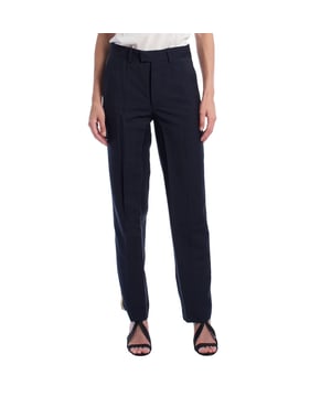 Zadig & Voltaire tailored trousers with distinctive side detail.\n\n Zadig & Voltaire presents these classic straight-leg trousers, reinterpreted with a decorative side band for a contemporary feel. The structured silhouette with front darts elegantly enhances the figure, while the tailored finishes and buttoned back pockets complete a refined and versatile design. Ideal for both professional settings and high-energy urban looks.\n\n A pair of pants that combines sophistication and modernity, designed to stand out with your own style without sacrificing comfort.\n\n Details:\n - Garment type: Straight tailored trousers.\n - Material: Structured fabric with body.\n - Style: Mid-rise, front darts, decorative side band.\n - Print: Plain.\n - Closure: Buttons with double metal hook.\n\n These women's trousers from Zadig & Voltaire are a statement piece, perfect for elevating your wardrobe with a polished and timeless silhouette.\n Composition: 73% Wool, 27% Mohair\n Care:\nHand wash in cold water or on a delicate cycle.\n Do not use bleach or whiteners.\n Do not machine dry; lay flat or hang to dry in the shade.