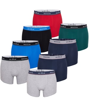 Calzoncillos bóxer para hombre en un asequible paquete múltiple de MG-1. ¡Pide hoy mismo tu nueva ropa interior favorita y convéncete de la imbatible relación calidad-precio de MG-1! Los asequibles calzoncillos para hombre ofrecen un confort óptimo. La agradable mezcla de algodón favorece la piel, garantiza el mantenimiento de la forma y un confort óptimo. Los calzoncillos no tienen costuras irritantes en la zona del asiento. La cintura ancha en contraste le da el toque final y garantiza que los calzoncillos no se deslicen y permanezcan donde deben estar, sin cortar. Para que nada rasque ni pique, MG-1 ha prescindido deliberadamente de las molestas etiquetas en sus calzoncillos y ha impreso las instrucciones de cuidado.