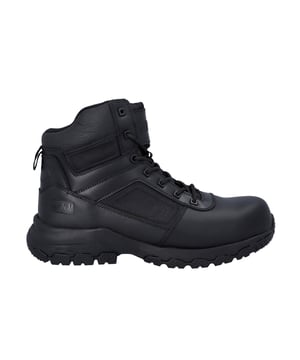 The Magnum Vanguard 6.0 is the ultimate choice in fast and lightweight tactical uniform footwear, delivering full protection without compromising on comfort. Designed for demanding environments, these boots are built with a combination of full grain leather vamps and durable, breathable mesh panels to ensure all-day wearability straight out of the box.
 Key features include a PU insole for superior shock absorption and comfort, a moisture-wicking lining to keep feet dry, and a padded collar and tongue for added support and cushioning. The heat-resistant outsole offers durability in high-temperature conditions, while antistatic materials help prevent the buildup of static electricity, ensuring safety in sensitive environments.
 Engineered for performance, protection, and comfort, the Vanguard 6.0 is ideal for professionals who need to stay light on their feet without sacrificing safety.

-Lightweight, tactical uniform boot with full protection
- Full grain leather vamps + breathable mesh panels
- PU insole for shock absorption and comfort
- Moisture-wicking lining keeps feet dry
- Padded collar and tongue for extra support
- Heat-resistant, durable outsole
- Antistatic materials for safety in sensitive areas
- Designed for performance in demanding environments
- Magnum branding