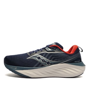 The Saucony Triumph 22 mens running shoe is designed to transform every run into a joyful experience. Featuring Sauconys signature PWRRUN PB foam, it delivers maximum cushioning and energy return, giving you a plush yet responsive ride that makes any distance feel effortless. The Triumph 22 isnt just built for performanceits crafted for comfort and versatility. Whether you're logging long miles or moving through your day, this shoe offers a feel-good fit that adapts to your lifestyle.
The engineered mesh upper is soft and breathable, providing luxurious comfort, while the adaptive lacing system ensures a secure, personalized fit. A soft heel collar lining and padded tongue gently hug your foot, enhancing the overall plush feel. With a modern silhouette and a balanced platform that suits a variety of foot types, the Triumph 22 is as stylish as it is functional. From daily runs to everyday wear, the Triumph 22 is made for those who know that running is not just a sportits a source of happiness.

- Textile / synthetic mix upper
- Modern silhouette with a balance platform
- Adaptive lacing system
- PWRRUN PB foam cushioning
- Soft heel collar and padded tongue
- Heel pull loop for easy on / off wear
- Vegan-friendly and made with recycled materials
- Comfort cushioned insole
- Durable rubber outsole
- Saucony branding