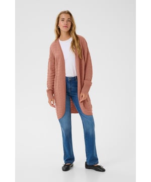 Damen Strick-Cardigan mit bequemem, offenem Schnitt. Die entspannte Passform, lange Ärmel und abgerundeter Saum bieten optimalen Tragekomfort im Alltag.  Schonwäsche 30°, Nicht bleichen, Nicht im Trockner trocknen, Liegend trocken., Kalt bügeln max. 110° C, Trockenreinigung  70% Polyacryl,30% Baumwolle