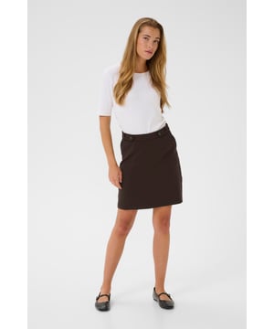 Dieser A-Linien-Rock für Damen bietet eine figurbetonte Passform, Mini-Länge und dekorative Knopfdetails am Bund. Komfortabel und vielseitig für jeden Anlass.  Schonwäsche 30°, Nicht bleichen, Nicht im Trockner trocknen, Tropnass aufhängen im Schatten, Kalt bügeln max. 110° C, Trockenreinigung  64% Polyester (Recycelt),33% Viskose,3% Elasthan