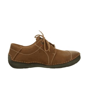 Estos zapatos informales con cordones cuentan con una parte superior de cuero, forro textil y suela sintética para comodidad y transpirabilidad, ideales para el uso diario.