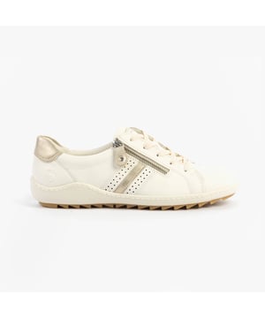 These casual women's low-top shoes feature a breathable leather and synthetic upper, round toe, textile lining, and a synthetic sole, ideal for everyday comfort and style