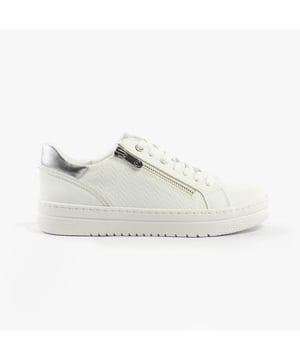 These casual women's shoes feature synthetic leather uppers, textile lining, rubber soles, and a lace-up closure. Designed for comfort with a low heel and low-top style for everyday wear