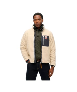 Polaire Superdry Retro Vintage für Herren Beige Synthetik. Authentisches Kleidungsstück der Marke Superdry - Streetwear/Sportswear-Design von Superdry - Superdry für Herren Mode, perfekt für den Alltag - Die beige Polaire von Superdry lässt sich hervorragend mit dem Rest Ihrer Garderobe kombinieren - Bequeme synthetische Materialien - klassisch - Retro Vintage -