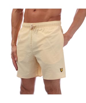 Mens Lyle And Scott Sports Swim Shorts in sand.- Elasticated waistband.- Side slip pockets.- Back flap pocket.- Rubberised logo.- Breathable  lightweight fabric.- Body: 100% Polyamide. Lining: 100% Polyester.- Ref: SH1266SPBX183