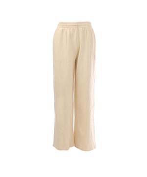 Wide Leg Badge Track Pants Unbrushed cotton fleece Comfortable cut  wide leg Tonal internal drawstring at waist Pockets set into side seams Embroidered crocodile on back