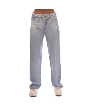 Dames Diesel P-Sarky broek in denim.- Verborgen ritssluiting opzij.- Trompe l'oeil print.- Twill weefsel.- Rechte pijp.- 100% Rayon-Viscose.- Ref: A128700LJAX01