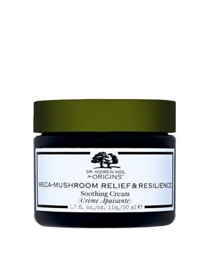 Experience the soothing power of Origins Dr Andrew Weil Mega-Mushroom Relief & Resilience Cream, specially formulated for sensitive skin. This intensive moisturizer combines a unique blend of reishi, cordyceps, and fermented chaga mushrooms to deeply hydrate and calm irritation, leaving your skin plump and fresh. Perfect for daily use, apply it morning and evening on a cleansed face. Crafted with the finest plant-based ingredients and free from harmful chemicals like parabens and phthalates, this cream supports your skin's health and well-being.