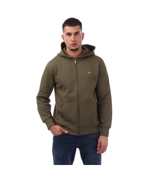 Featuring a small-scale shield graphic embroidered at the chest  this hoodie features full-zip closure and a kangaroo pocket at the front.