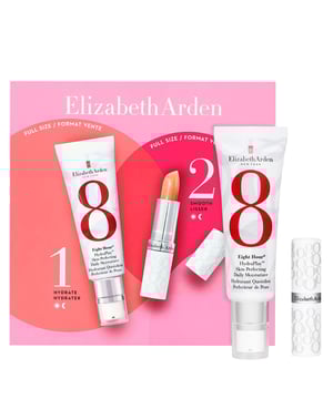 Discover the essential Elizabeth Arden Eight Hour HydraPlay Starter Set for a luminous complexion. This set includes the iconic Eight Hour HydraPlay Skin Perfecting Daily Moisturizer (45ml) and Lip Protectant Stick SPF15. The moisturizer enhances skin texture, minimizes pores, and balances oils with Squalane, glycerin, and hyaluronic acid. The SPF15 lip stick hydrates and protects against sun damage. Apply the moisturizer morning and evening and use the lip protectant as needed for beautiful, nourished skin.