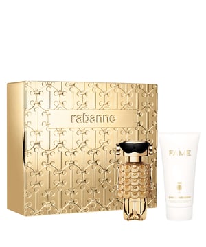 Experience the allure of Rabanne with the Fame Intense Eau de Parfum Gift Set, a perfect choice for the festive season. This luxurious set includes a 50ml bottle of Fame Intense Eau de Parfum and a 75ml perfumed body lotion, beautifully presented in a shimmering metallic box inspired by the iconic designs of the House. The fragrance features a captivating blend of solar jasmine, rich incense, and creamy sandalwood, creating a dazzling scent that embodies your inner star. Treat yourself or a loved one to this exquisite gift set, worth £126, and shine throughout the holiday season.