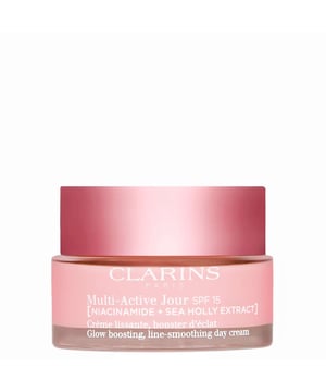 Discover the Clarins Multi-Active Day Cream with SPF15, your ultimate daily moisturizer designed to rejuvenate and protect your skin. This essential cream revitalizes and promotes a brighter, smoother complexion while combating the signs of aging. Infused with the Skin Charger Complex, it combines Niacinamide and sea holly extract to reduce fatigue effects on your skin. Teasel provides energy and revitalization, while strawberry tree extract enhances skin texture and minimizes the appearance of pores. Apply each morning to cleansed skin for optimal UV protection and a youthful glow.
