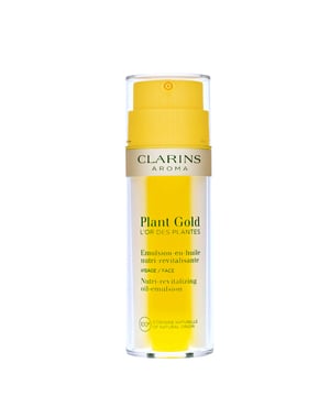 Experience the luxurious clarity of Clarins Plant Gold Oil Emulsion, a unique blend of two oil-based formulas crafted from 100% natural ingredients. This revitalizing moisturizer enhances skin comfort, boosts radiance, and invigorates your complexion. Infused with hazelnut to gently exfoliate and reveal a brighter skin tone, macadamia oil for unparalleled smoothness, and blue orchid extract for improved luminosity, this emulsion is your secret to glowing skin. For best results, apply to a cleansed face and neck daily.