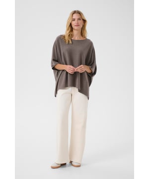 Poncho-Oberteil für Damen mit lockerem Schnitt bietet vielseitigen Stil und hohen Tragekomfort. Weiter Rundhalsausschnitt, weite Ärmel und fließende Silhouette. Ideal zum Kombinieren.  Handwäsche, Nicht bleichen, Nicht im Trockner trocknen, Tropnass aufhängen im Schatten, Kalt bügeln max. 110° C, Professionelle Reinigung.  47% Wolle (zertifiziert),36% Lyocell ( TENCEL™),10% Polyamid,7% Kaschmir