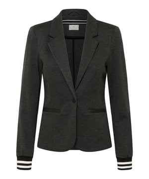Damenblazer mit schmaler Passform, klassischem Revers, langen Ärmeln und Fronttaschen. Ein-Knopf-Verschluss und sportliche Bündchen für zeitgemäßen Komfort im Alltag.  Schonwäsche 30°, Nicht bleichen, Nicht im Trockner trocknen, Tropnass aufhängen im Schatten, Kalt bügeln max. 110° C, Trockenreinigung  76% Polyester (Recycelt),20% Viskose,4% Elasthan