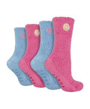 Wildfeet - 4 Pack Ladies Cosy Lounge Socks: Wildfeet Cosy Lounge Socks are a delightful, snug gift idea for those who appreciate the finer things in life. Consider these Ladies Cosy Lounge Socks which come with the distinctive touch of unmatched comfort and warmth. These unique socks make for a fantastic gift that anyone seeking comfort would appreciate. They add a fun twist to your home attire and could even be a thoughtful Christmas stocking filler!. They fit snugly, providing the ideal cushion for your feet, and are made from material that ensures breathability for those cosy nights in. These socks will keep you warm and comfy through all those chilly Autumn/Winter nights. The pack includes 4 pairs of socks that will blend well with your home lounge outfits. The perfect treat for ladies who value comfort and novelty in equal measure. Brought to you from the reliable Sock Shop Wildfeet, that's known for offering the very best in fun, comfort, and positive vibes, these socks are all about celebrating the joy of a day spent lounging around! They come in one practical pack of 4 pairs, ensuring you have a fresh pair ready, always. Extra Product Details: Wildfeet Ladies Cosy Lounge Socks Comfort and Novelty Design A Warm, Unique Gift Idea Soft & Comfortable Feel Breathable Material for Comfort 4 Pairs Per Pack Perfect for Lounging Around Four times the Comfort!
