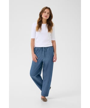 Regular fit,Elastische Taille,Knöchellänge  40° waschbar, Nicht bleichen, Nicht im Trockner trocknen, Tropnass aufhängen im Schatten, Warm bügeln max. 150° C, Trockenreinigung  100% Baumwolle