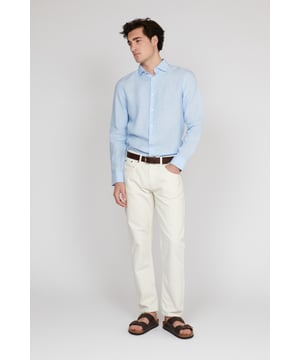 Regular fit,Lange mouwen  Fijne was 40°, niet bleken, niet in de droger drogen, Druipnat ophangen, warm strijken max. 150° C, Droogreiniging  100% Linnen