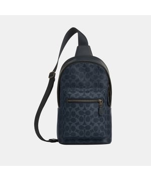 West Pack in Blocked Signature Canvas Blocking, Inside multifunction pocket, Outside zip pocket,  Length: 19.50 cm,  Width: 7.00 cm,  Height: 33.00 cm