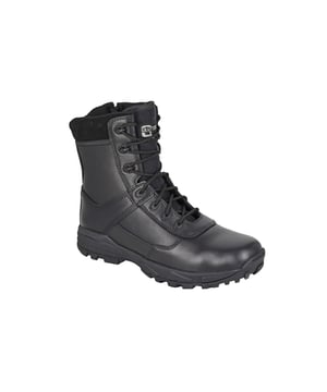 Engineered for performance and built to last, the Grafters Tiger Zip Combat Boot delivers rugged durability in a sleek, lightweight design. Made from premium Black Full Grain/Action Leather, this 8-inch zip-up boot offers the perfect balance of strength, comfort, and convenience.
 The non-metallic construction keeps the boot super lightweight and airport-friendly, while the side zip allows for quick on-and-off access  ideal for active professionals. A dual-density Rubber/Phylon sole provides shock absorption, grip, and long-lasting comfort on demanding surfaces.
 Whether you're on duty, in the field, or tackling tough environments, the Grafters Tiger Zip Boot is ready for action.
 
 - Full grain / Action leather upper
 - Side zip closure
 - Non-metallic construction
 - Rubber / Phylon sole
 - 8 inch boots
 - Grafters branding