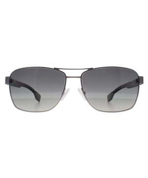 Hugo Boss Aviator Mens Matte Dark Ruthenium  Grey Gradient Polarized BOSS 1559/O/S  Sunglasses Refined and contemporary, the BOSS 1559/O/S sunglasses by Hugo Boss deliver clean lines and understated luxury. Featuring a sleek, rectangular frame crafted from lightweight, high-quality materials, these shades offer a perfect balance of comfort and style. Subtle branding and minimalist detailing enhance the sophisticated look, while premium lenses ensure optimal UV protection. Ideal for the modern professional, these sunglasses make a confident statementï¿½on or off duty.