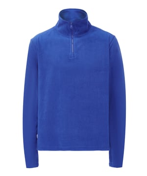 Entdecken Sie unseren Fleece-Pullover mit hohem Kragen und halbem Reißverschluss für müheloses An- und Ausziehen. Mit langen Ärmeln sowie verstärktem Bündchen und Saum für zusätzliche Langlebigkeit. Der weiche Stoff bietet Wärme und Komfort – perfekt für entspannte Ausflüge oder Outdoor-Abenteuer in kühleren Klimazonen. Der Stehkragen sorgt für zusätzliche Gemütlichkeit, wenn er vollständig geschlossen ist.  Fleecepullover