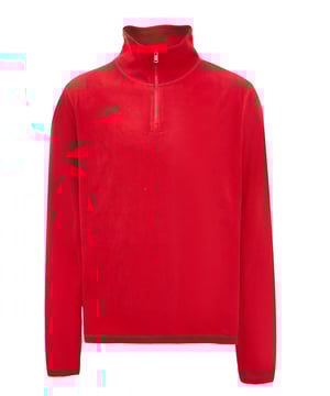 Entdecken Sie unseren Fleece-Pullover mit hohem Kragen und halbem Reißverschluss für müheloses An- und Ausziehen. Mit langen Ärmeln sowie verstärktem Bündchen und Saum für zusätzliche Langlebigkeit. Der weiche Stoff bietet Wärme und Komfort – perfekt für entspannte Ausflüge oder Outdoor-Abenteuer in kühleren Klimazonen. Der Stehkragen sorgt für zusätzliche Gemütlichkeit, wenn er vollständig geschlossen ist.  Fleecepullover