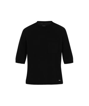 Enhance your everyday closet with this regular fit sweater for ultimate comfort. It features a classic round neckline and short sleeves, as well as a convenient chest pocket. Contrasting trims add a stylish touch, while the smooth knit fabric provides softness and breathability for everyday wear. This sweater is part of the Classic Collection.  Pullover