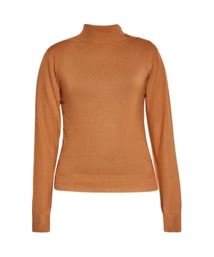 Dieser elegante Strickpullover strahlt mit seinem Rollkragen-Design und den gerippten Details Raffinesse aus. Dieser Pullover hat lange Ärmel. Mit seiner taillierten Silhouette bietet dieser gestreifte Pullover einen Business-Look, der sich perfekt für jede berufliche Umgebung eignet. Die diagonalen Knöpfe an der linken Schulter verleihen diesem klassischen Rollkragenpullover einen Hauch von Charme und machen ihn zu einem vielseitigen Teil Ihrer Garderobe.  Pullover