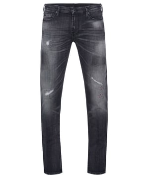 99% Baumwolle, 1% Elasthan; Emporio Armani Jeans; Modell: 6K1J06 1DP0Z0006; Hochwertige Verarbeitung; Klassischer 5-Pocket-Stil; Verschluss: Knopf, Reißverschluss; Gürtelschlaufen; Farbspritzer-Design; Zerstörte Effekte; Emporio Armani Logo-Details.