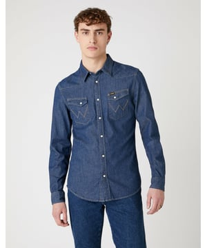 Wrangler – Westernhemd – Dark Stone – Slim Fit – 100 % Baumwolle