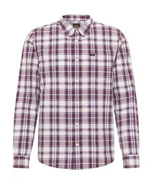 GB - Lee - LEE BUTTON-DOWN VELVET BEET - Normale pasvorm - 100% katoen