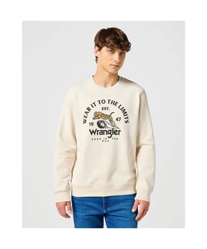 Wrangler – Rundhals-Sweatshirt Vintage – Weiß – Regular – 100 % Baumwolle
