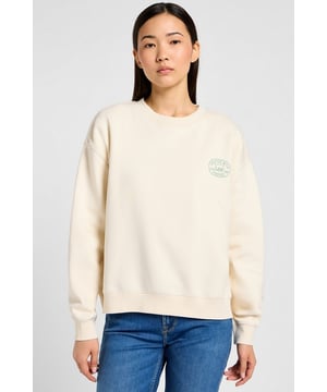 Lee – Pullover – Ecru – Lockere Passform – 85 % Baumwolle, 15 % Polyester