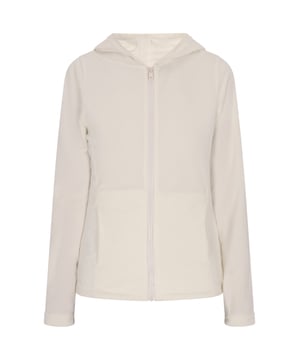 Ein vielseitiges Kleidungsstück für die Garderobe, dieser Kapuzenpullover verfügt über einen durchgehenden Reißverschluss für individuelle Styling-Optionen. Entworfen mit langen Ärmeln und einer gemütlichen Kapuze für zusätzliche Wärme und Schutz. Die gerippten Bündchen und der Saum sorgen für eine bequeme Passform, während der weiche Stoff Komfort für den täglichen Gebrauch bietet.  Fleecejacke
