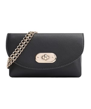 Discover the Zayda Trendy Leather Crossbody Bag, meticulously crafted from soft, genuine leather that offers a luxurious touch. This stylish bag features a sleek chain strap and a chic branded turn-lock closure, adding a sophisticated flair to your outfit. Its compact design includes organized card slots for your essentials, while a convenient slip pocket on the back ensures quick access to your items. Versatile and fashionable, the removable chain strap allows you to effortlessly transform this crossbody into an elegant clutch, perfect for any occasion.