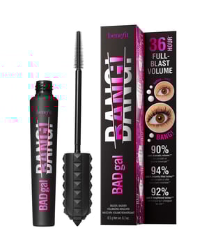 Experience out-of-this-world lashes with Benefit BADgal BANG! Mascara. This revolutionary 36-hour volumizing mascara delivers massive volume without weighing your lashes down. Formulated with lightweight aero-particles derived from space technology, it offers a pitch-black finish that layers effortlessly for a bold, dramatic look. The custom slimpact! brush ensures even coating of every lash, making it the ultimate choice for volumizing mascara. Enjoy smudge-proof, water-resistant wear all day and night. Users reported 90% saw dramatic volume, 94% experienced instant lash lift, and 92% noticed lengthened lashes. Ready for lift-off? Wiggle the slimpact! brush from base to tip, applying multiple coats for bigger, bolder lashes!