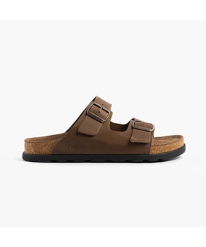 These men's sliders feature a leather upper, breathable lining, and EVA sole for comfort. Designed with an extra-wide fit and slip-on style, ideal for casual summer wear