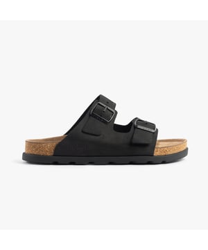 These men's sliders feature a leather upper, breathable lining, and EVA sole for comfort. Designed with an extra-wide fit and slip-on style, ideal for casual summer wear