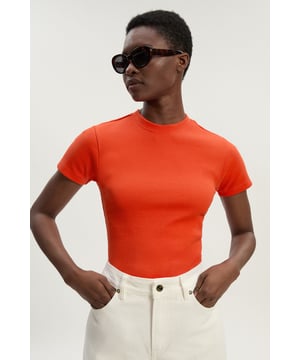 Compact Jersey Ribbed T-Shirt