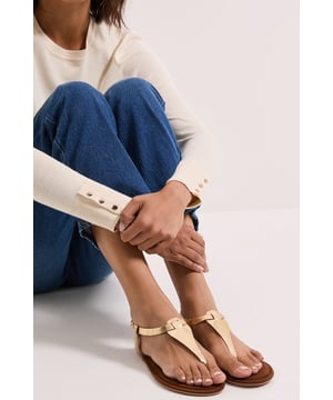 Florentina Leather Toe Post Flat Sandals