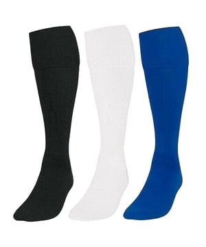 Engineered to UK standards, these ultimate all-round sports socks for kids deliver comfort, durability, and performance for every game. Perfect for football, rugby, hockey, and more, they feature a snug, supportive fit that stays secure during intense play. Breathable and soft, they help keep feet cool and dry, while reinforced areas add lasting strength. Available in classic sports colours—Black, Navy, Red, Royal, and White