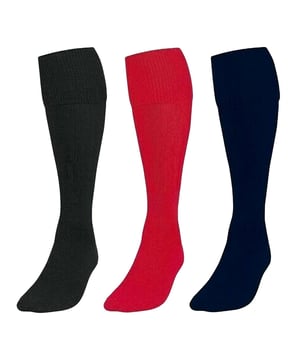 Engineered to UK standards, these ultimate all-round sports socks for kids deliver comfort, durability, and performance for every game. Perfect for football, rugby, hockey, and more, they feature a snug, supportive fit that stays secure during intense play. Breathable and soft, they help keep feet cool and dry, while reinforced areas add lasting strength. Available in classic sports colours—Black, Navy, Red, Royal, and White